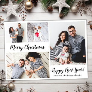 Modern Script 5 Multiple Christmas Photo Postcard