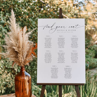 Modern Script 8 Tables Welcome Seating Chart