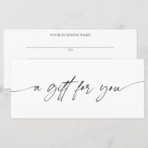 Modern Script A Gift For You Certificate