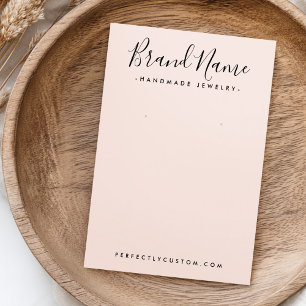 Modern script add logo pink earring display card