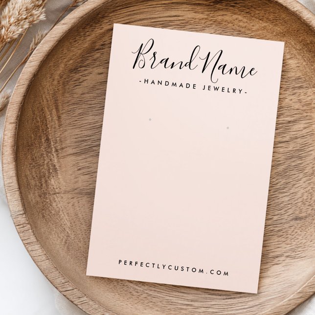 Modern script add logo pink earring display card (Modern script add logo pink earring display card)