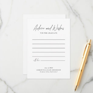 Modern Script Advice and Wishes Graduation Card