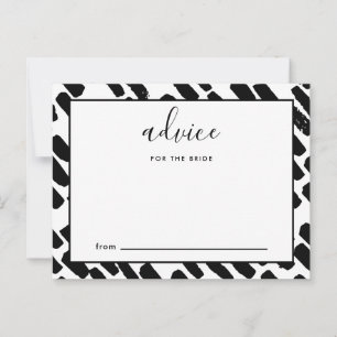 Modern Script Advice for the Bride Black and White Card