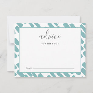 Modern Script Advice for the Bride Blue and White Card