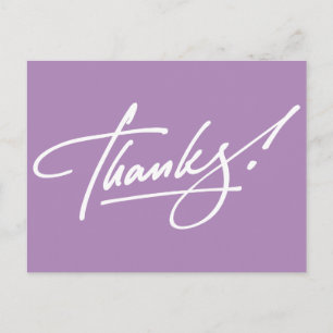 Modern Script African Violet Thank You Card