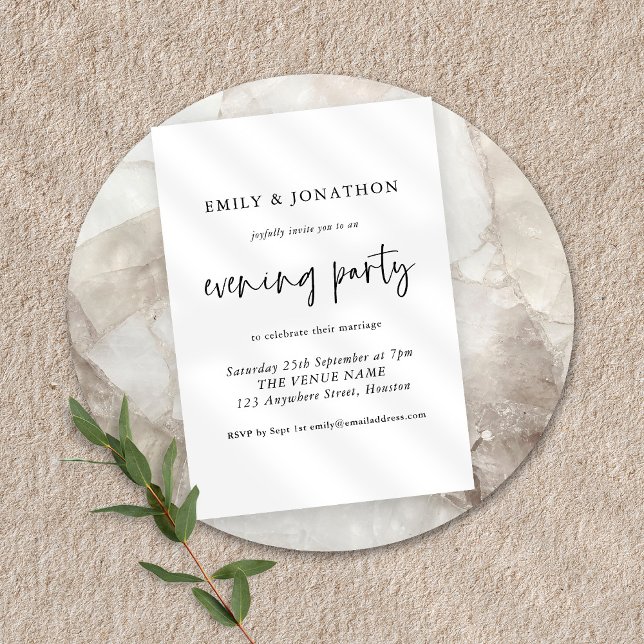 Modern  Script Any Colour Evening Party Wedding Invitation (Creator Uploaded)