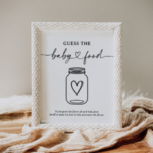 Modern Script Baby Shower Guess The Baby Food Sign