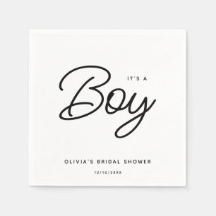 Modern Script Baby Shower It's A Boy Napkin