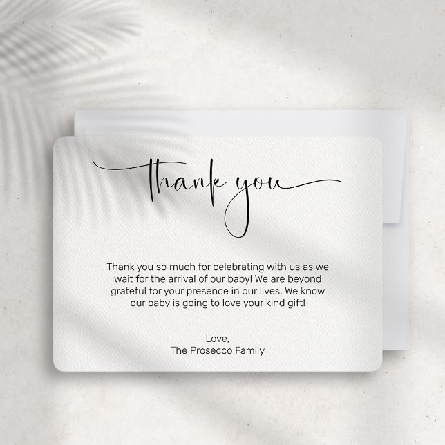 Modern Script Baby Shower Thank You Card (Creator Uploaded)