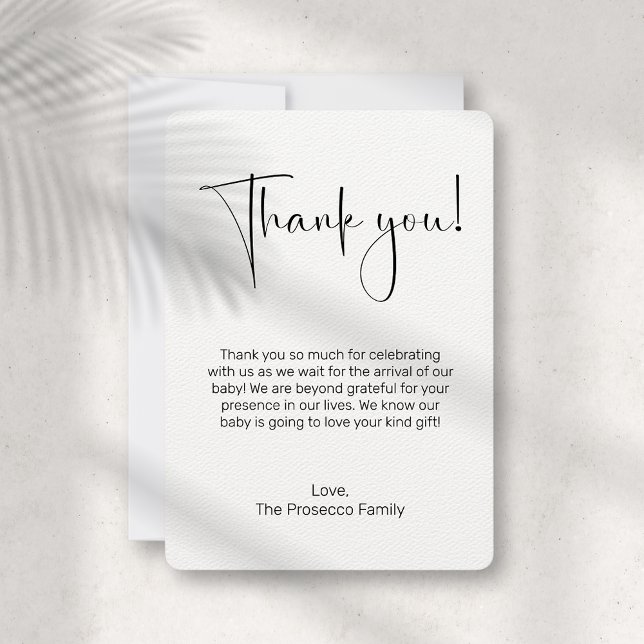Modern Script Baby Shower Thank You Card (Creator Uploaded)
