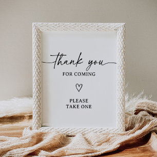 Modern Script Baby Shower Thank You Favours Sign