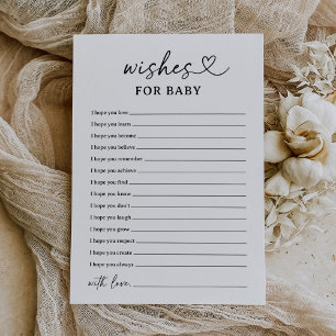 Modern Script Baby Shower Wishes For Baby Card