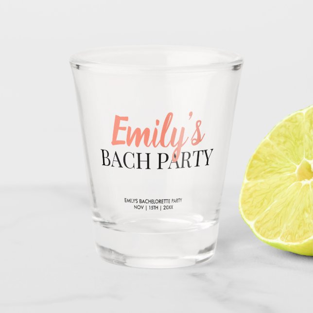 Modern Script Bachelorette Party Shot Glass (Front)