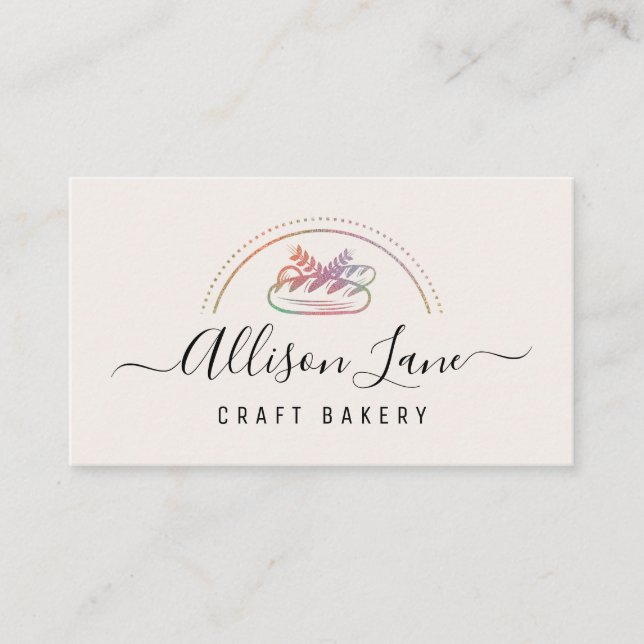 modern script bakery business card (Front)