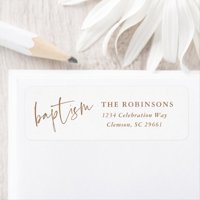 Modern Script Baptism Christening Return Address Return Address Label (Insitu)