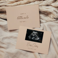 Modern Script Beige "Just A Little Note" Pregnancy