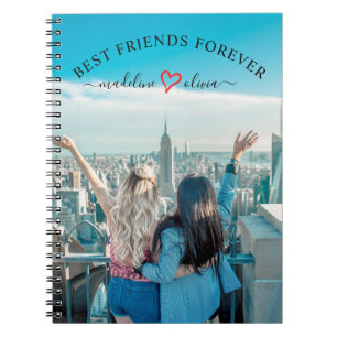 Modern Script Best Friends Forever Photo Notebook