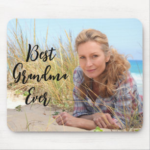 Modern Script Best Grandma Ever Photo Mouse Pad
