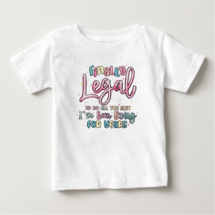 Modern Script Birthday Girl Baby T-Shirt