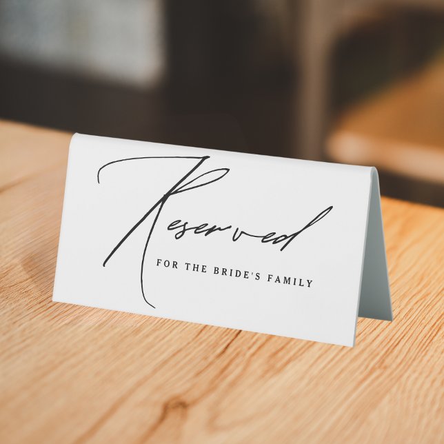 Modern Script Black and White Wedding Reserved (Creator Uploaded)