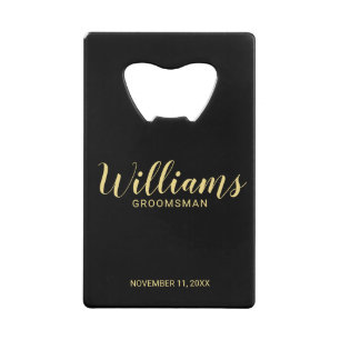 Modern Script Black&Gold Personalised Groomsmen