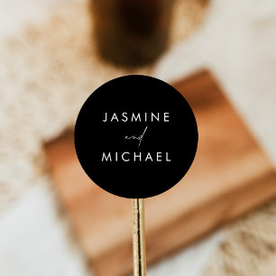 Modern Script Black Wedding Envelope Seals
