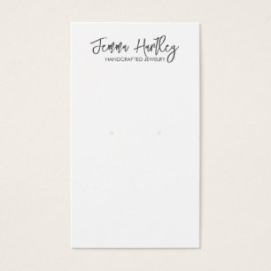Modern Script Black White Earring Display Cards