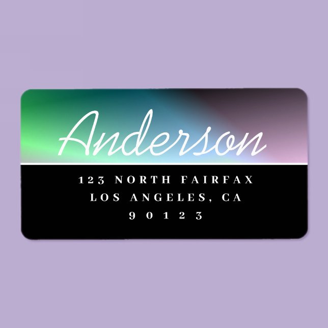 Modern Script Black & White Return Address Label (Creator Uploaded)