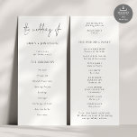 Modern Script Black White Wedding Program<br><div class="desc">Modern Script Black White Wedding Available digitally and printed. A modern typographical design in black and white for your wedding programs. The main header is in a stylish set script and the rest of the text you can easily personalise. You can change the text and background colours if you wish...</div>