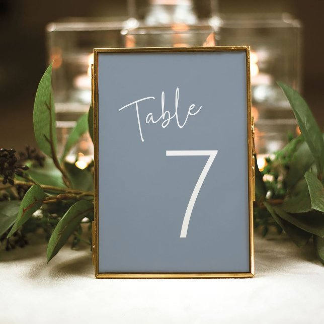 Modern Script Blue Oh Baby Simple Baby Shower Table Number (Creator Uploaded)