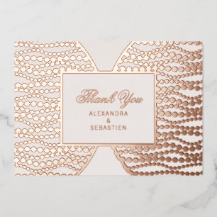 Modern Script Blush Pearl Thank You Card Rose Gold
