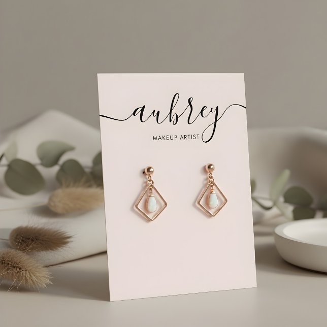 Modern Script Blush Pink Earring Display (Creator Uploaded)