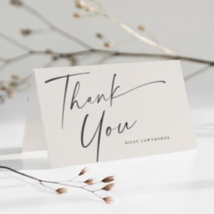 Modern Script Boho Bridal Shower Thank You Card
