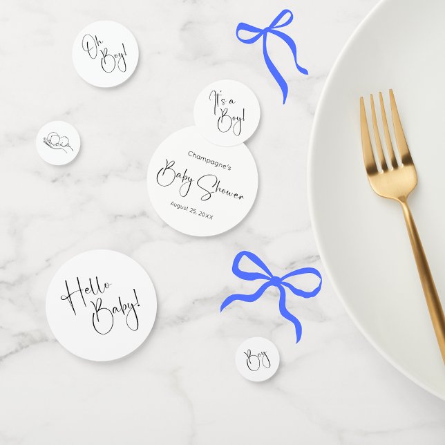 Modern Script Boy Baby Shower Confetti (Creator Uploaded)