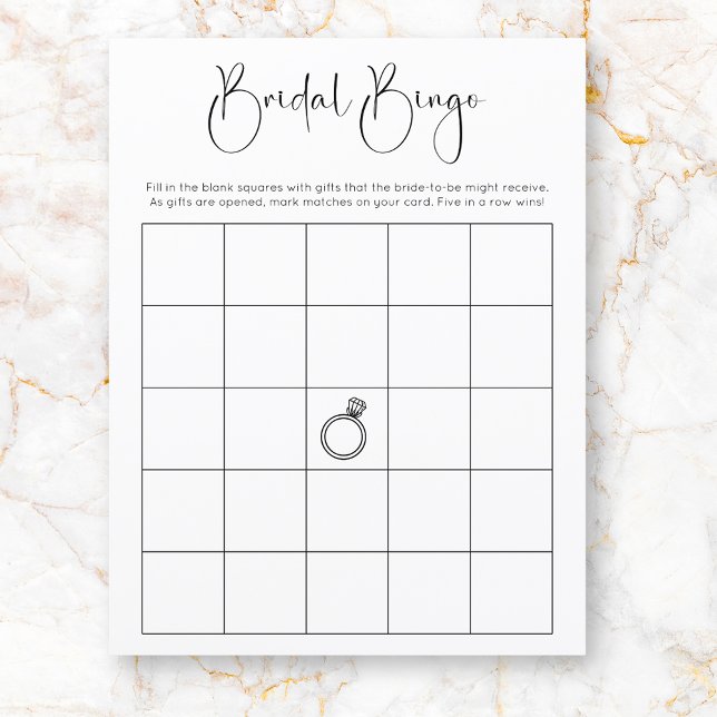 Modern Script Bridal Shower Bingo Game (Creator Uploaded)
