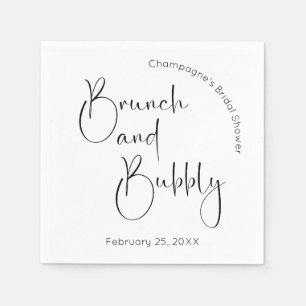 Modern Script Bridal Shower Brunch and Bubbly Napkin
