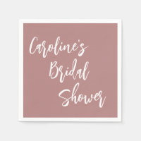 Modern Script Bridal Shower Custom Dusty Rose