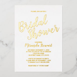 Modern Script Bridal Shower Gold