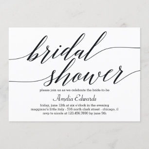 Modern Script Bridal Shower Invitation