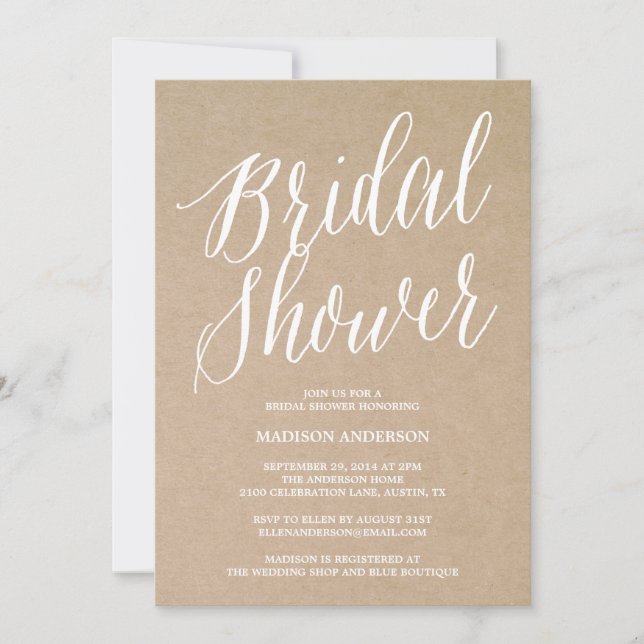 Modern Script | Bridal Shower Invitation (Front)
