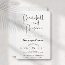 Modern Script Bridal Shower Pickleball & Prosecco