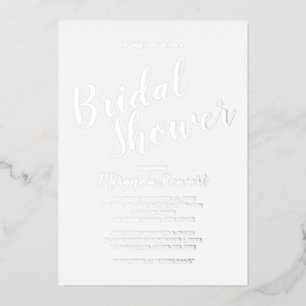 Modern Script Bridal Shower Silver