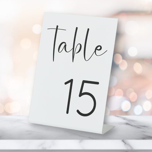 Modern Script Bridal Shower Table Number Pedestal Sign (Creator Uploaded)