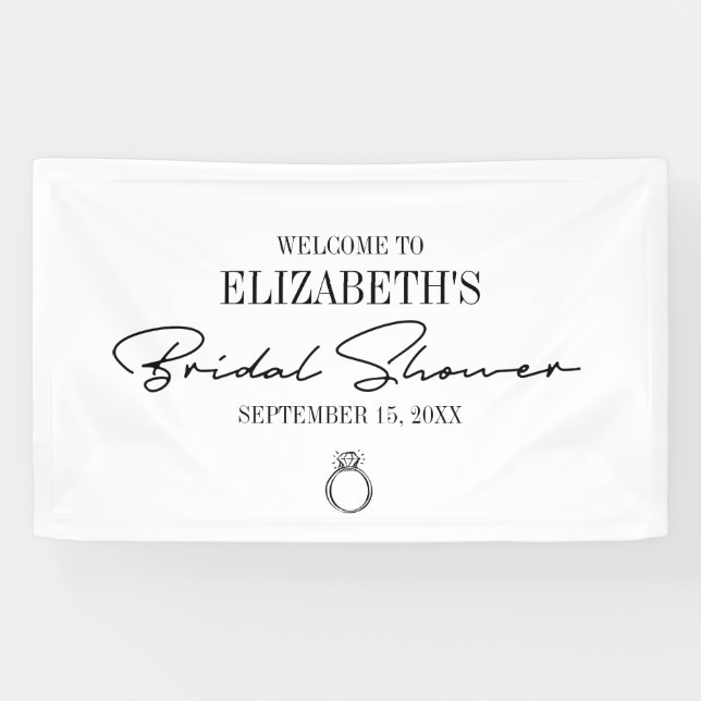 Modern Script Bridal Shower Welcome Banner (Horizontal)