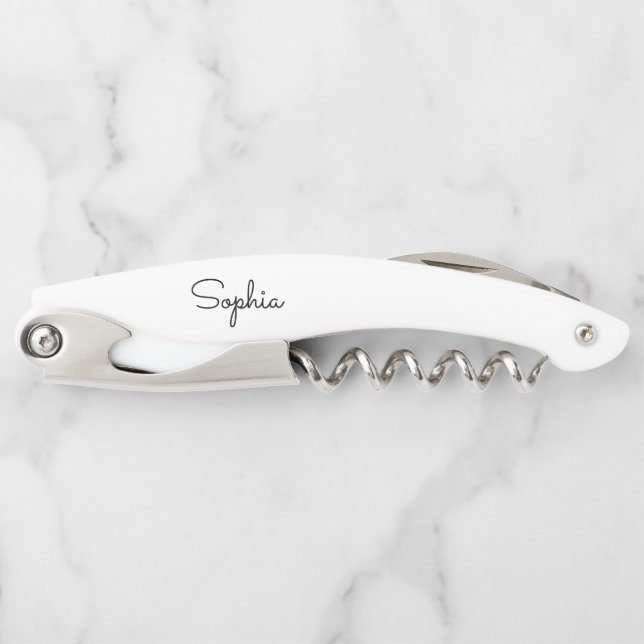 Modern Script Bridesmaid Proposal Gift Bridesquad Corkscrew (Front)
