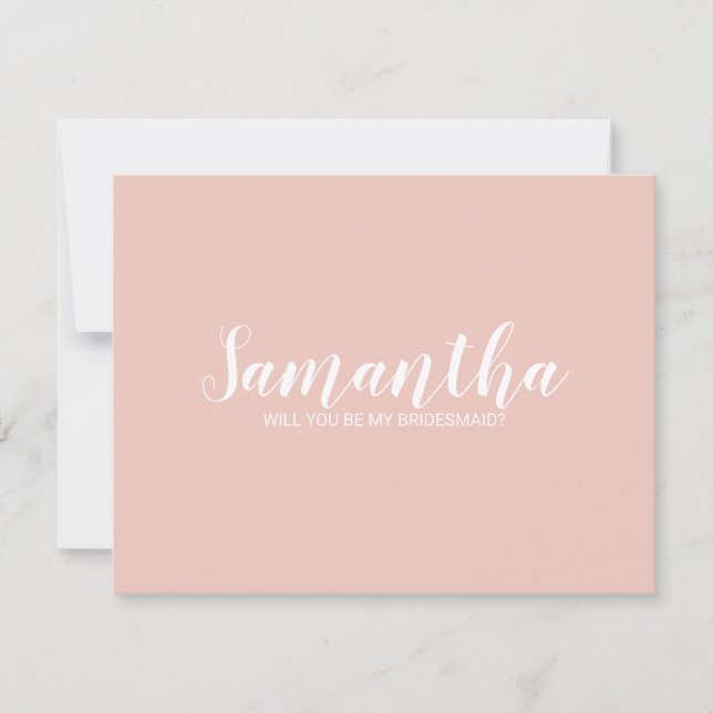 Modern Script Bridesmaid Proposal Invitation (Front)
