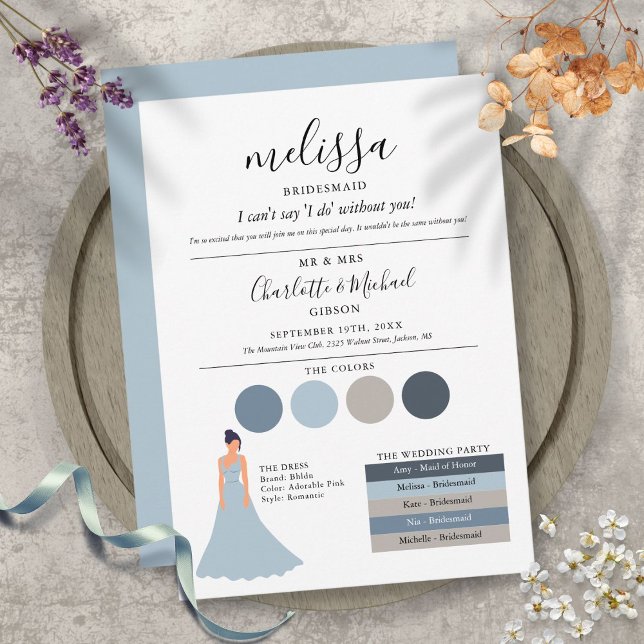 Modern Script Bridesmaids Wedding Info Card  (Creator Uploaded)