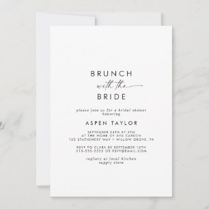 Modern Script Brunch with the Bride Bridal Shower  Invitation