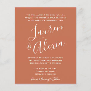 Modern Script Budget Photo Wedding Invitation