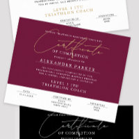 Modern Script Burgundy Certificate Award Graduate